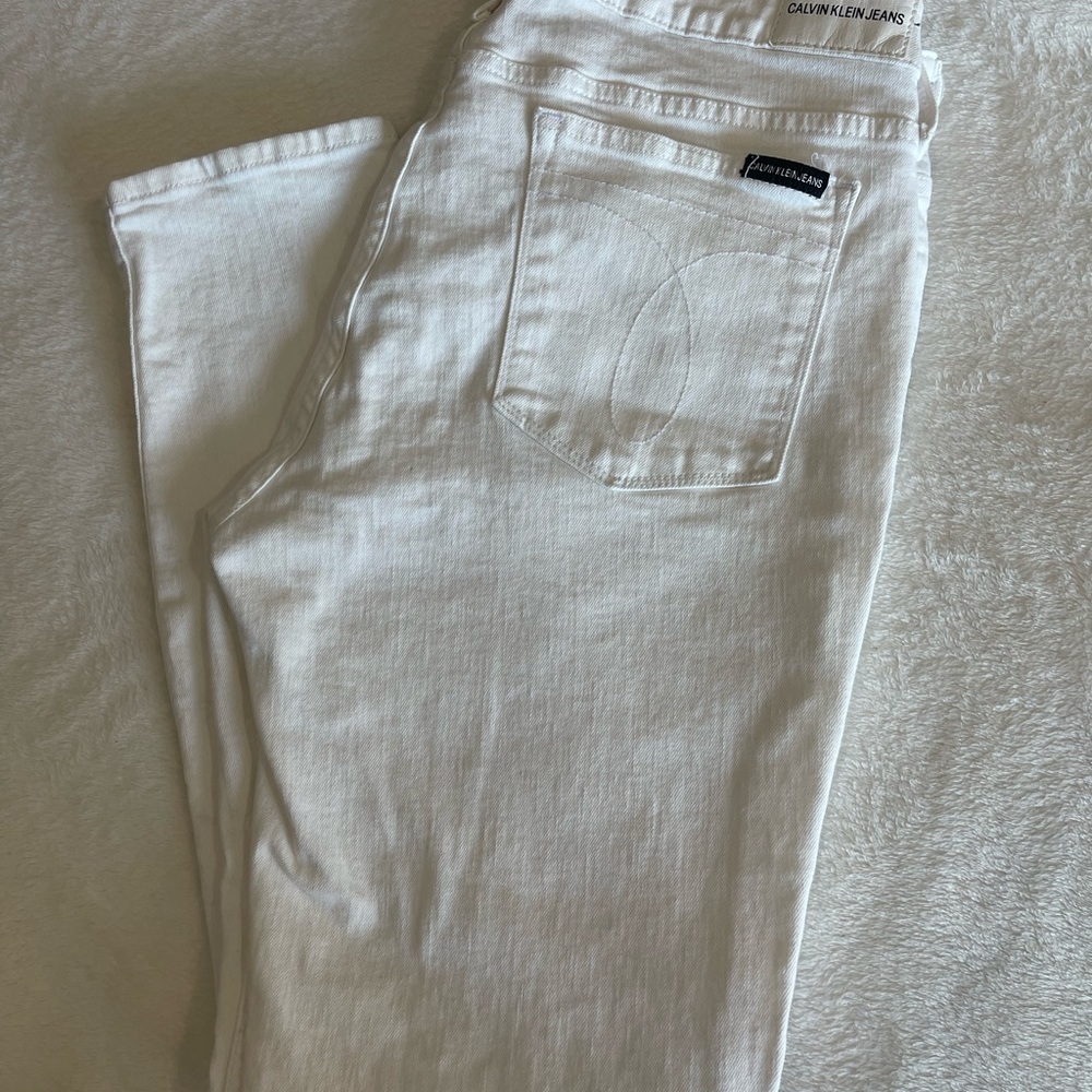 Calvin Klein jeans white ckj011 mid rise skinny
